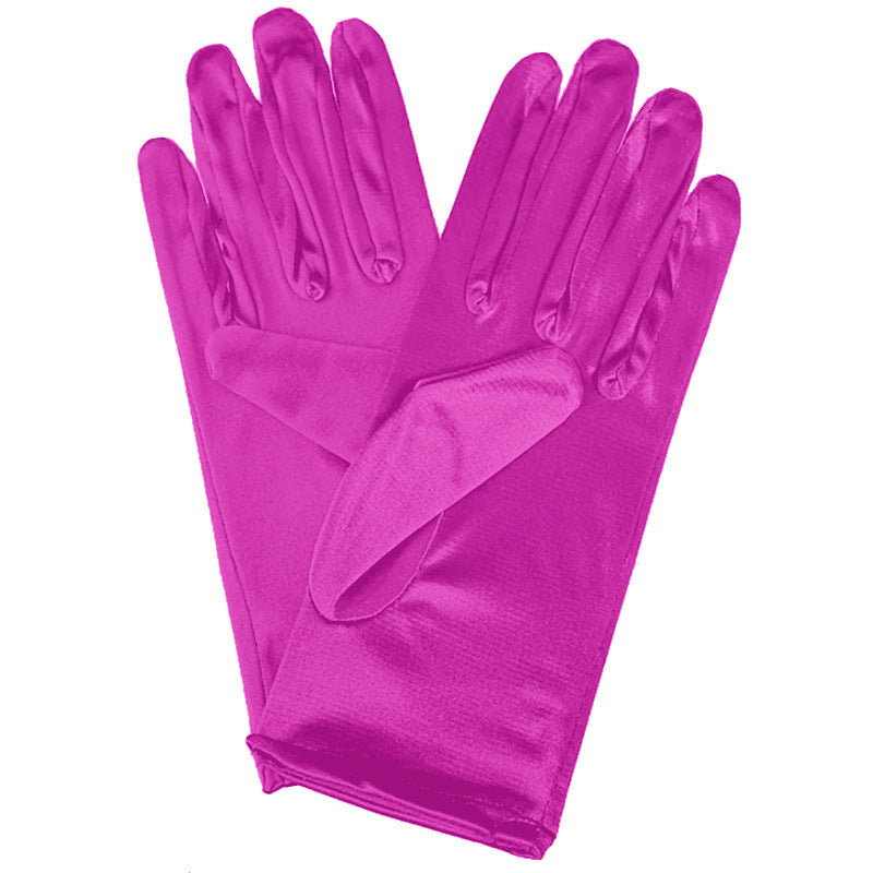 Short Satin Bridal Gloves - view 10