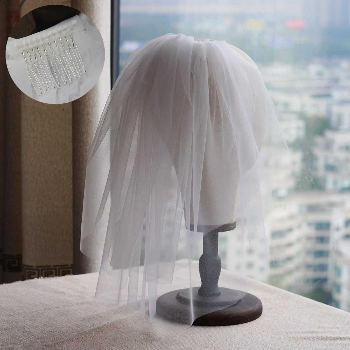 Women's Retro Short Wedding Bride Headdress - view 3