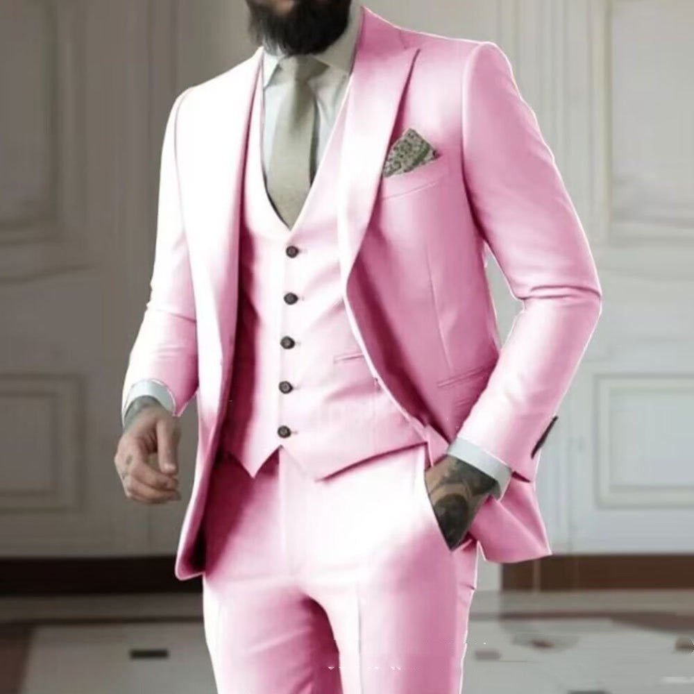 Men's Solid Colour Business Suit Set - view 7
