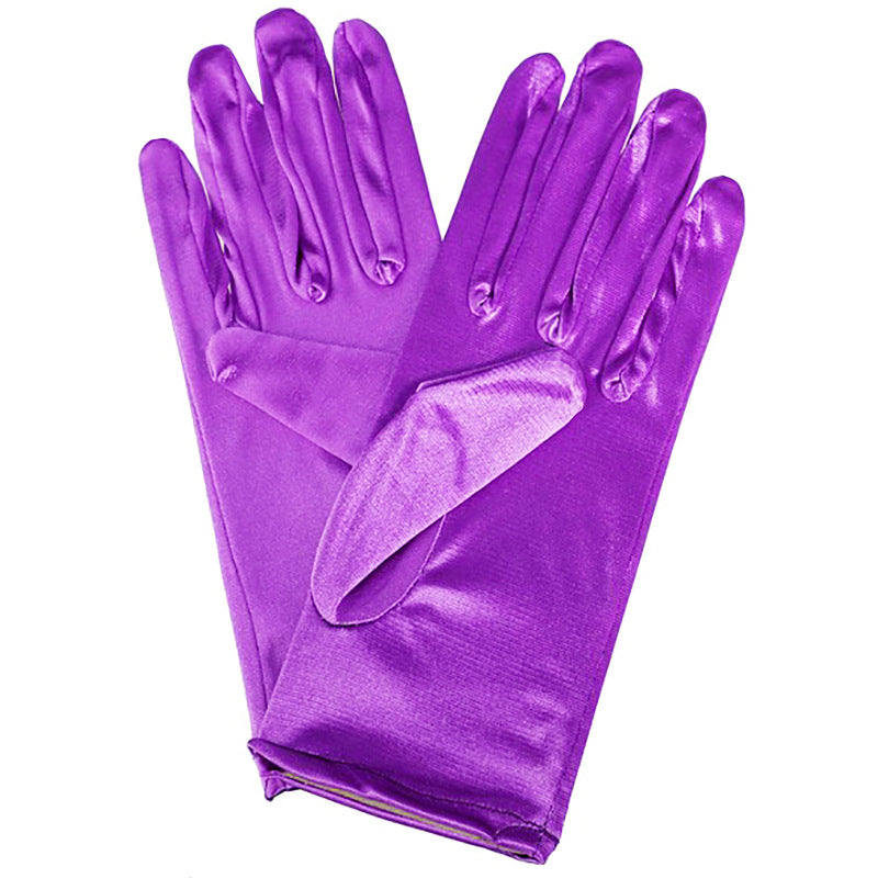 Short Satin Bridal Gloves - view 6