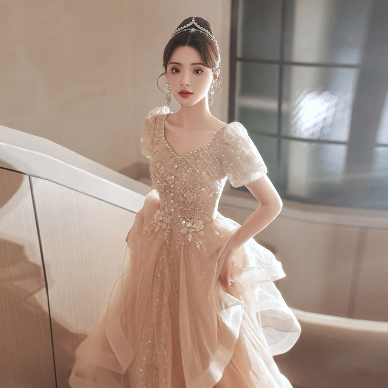 Puff Sleeve Evening Dress - view 2