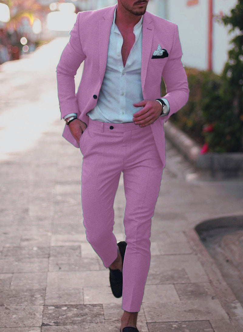 Men's Linen Cotton Two-Piece Suit - view 4