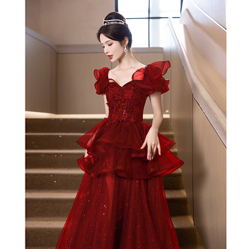 Fairy Short Sleeve Ball Gown Evening Dress - view 2