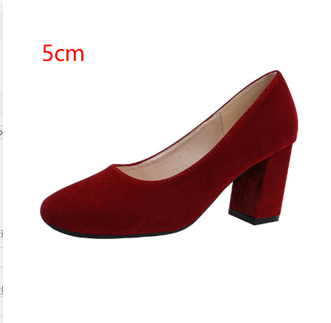 Red Block Heel Wedding Pumps - view 1