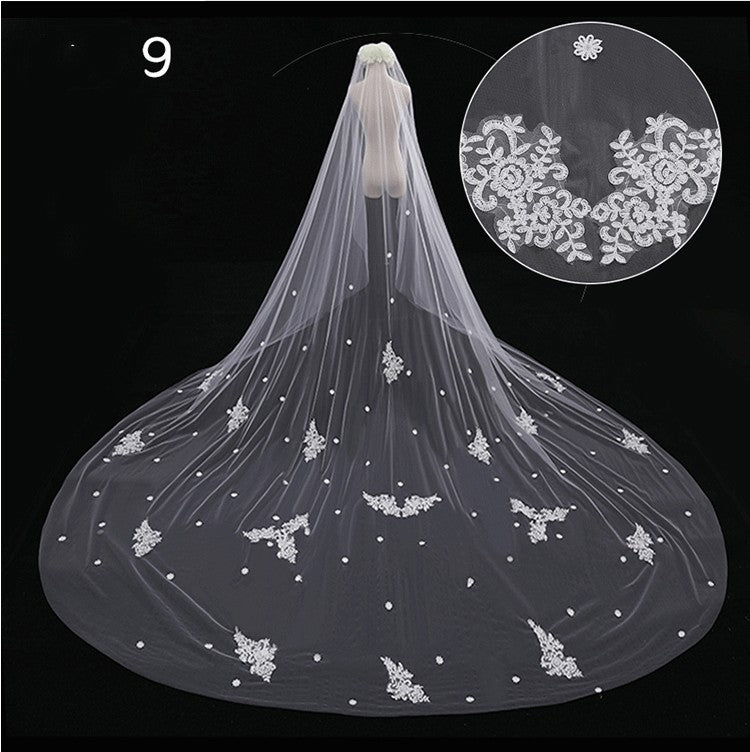 Bridal Wedding Dress Long Tail Luxury Veil - view 9