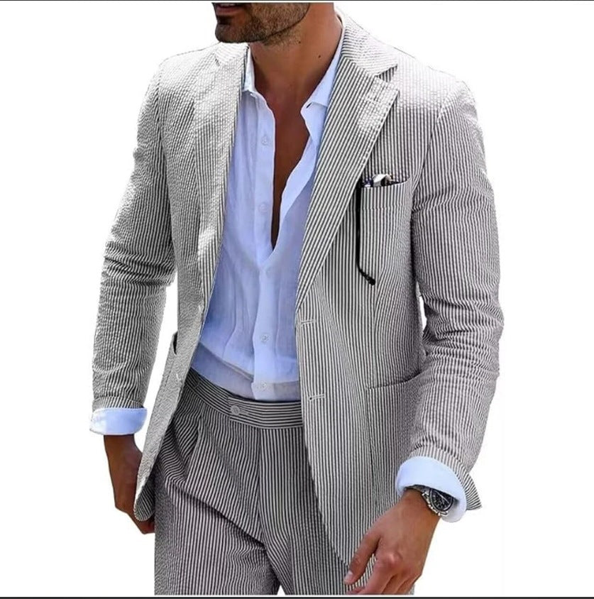 Men's Seersucker Two-piece Suit - view 4