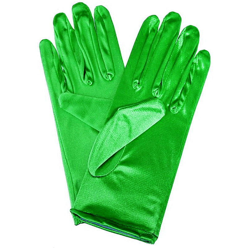 Short Satin Bridal Gloves - view 4