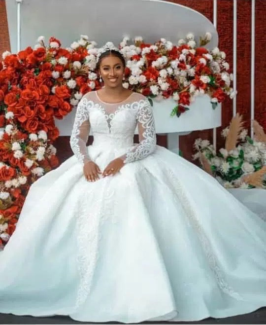 Long Sleeve Ball Gown Wedding Dress