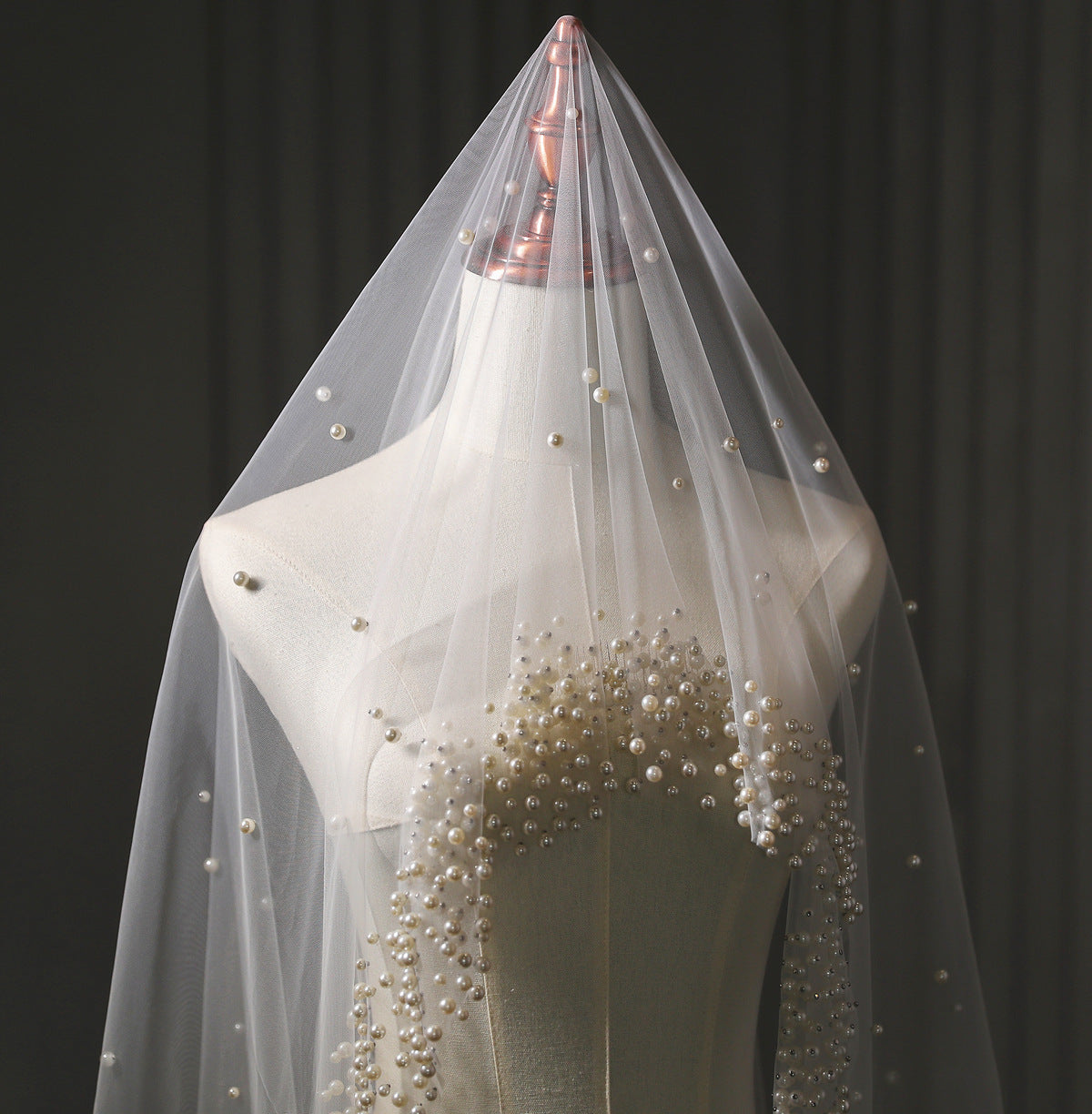 Pearl Cathedral Wedding Veil - view 1