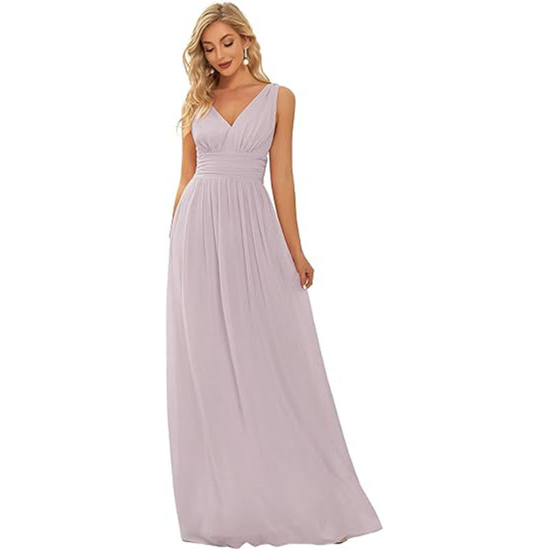 Deep V-Neck Mesh Evening Dress - view 5