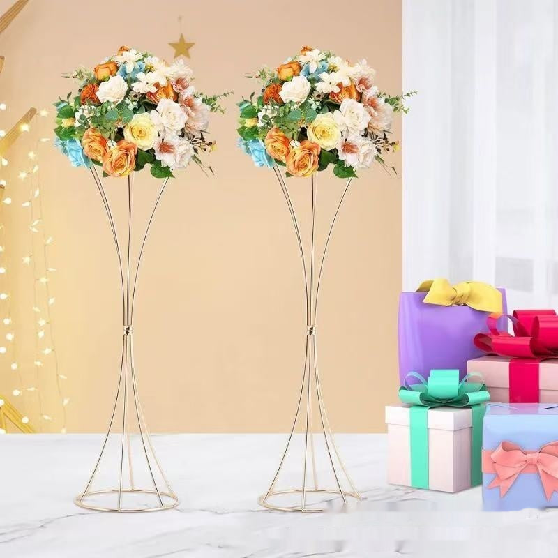 Gold Metal Flower Stand Centerpiece - view 2