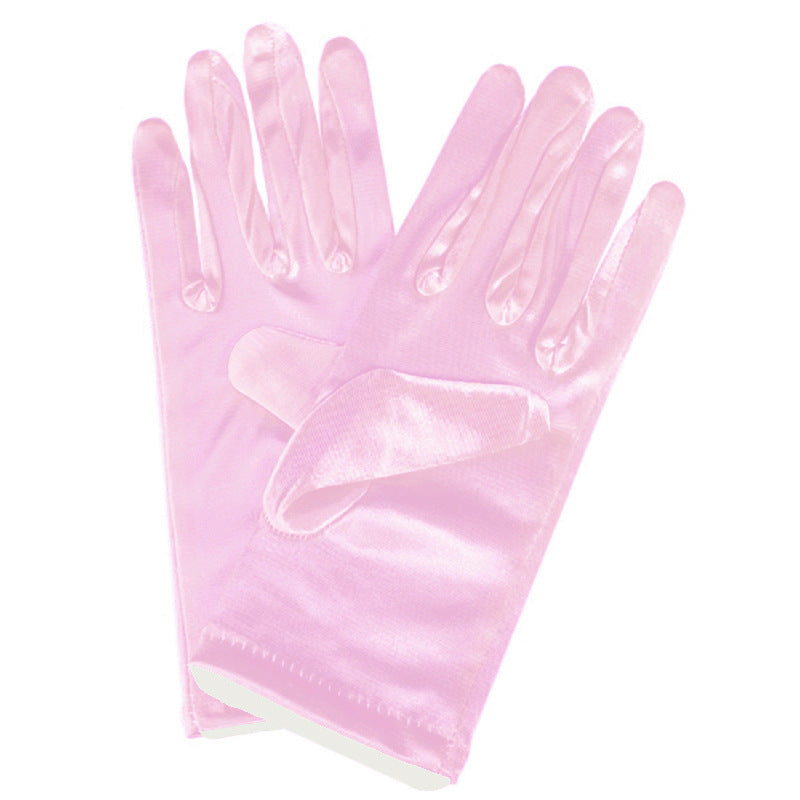 Short Satin Bridal Gloves - view 7
