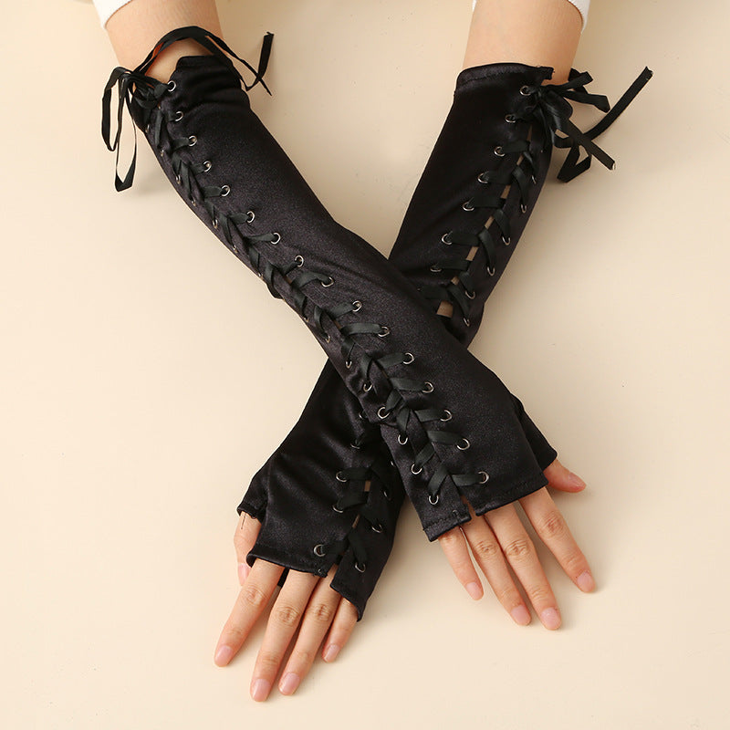 Long Satin Bridal Gloves