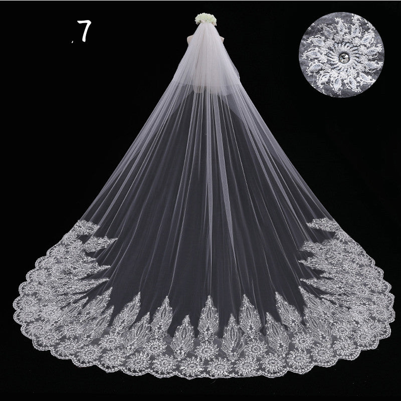 Long Tail Wedding Veil - view 6
