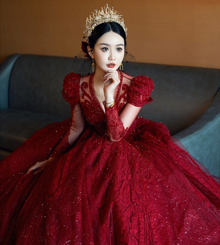 Red Ball Gown - view 2