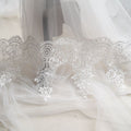 Sequin Eyelash Bridal Lace Fabric - view 1