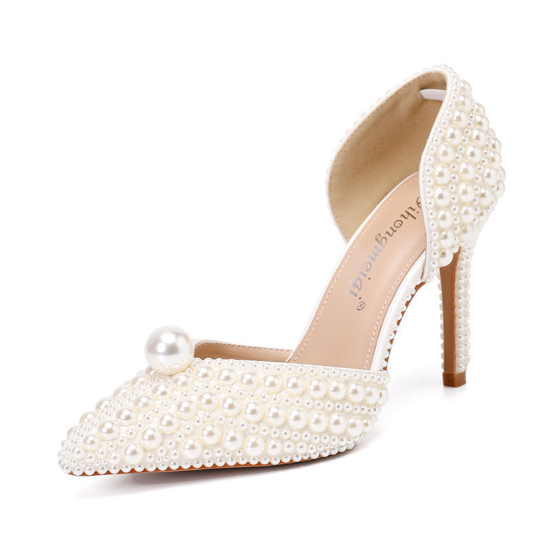 Pearl Stiletto Wedding Heels - view 2