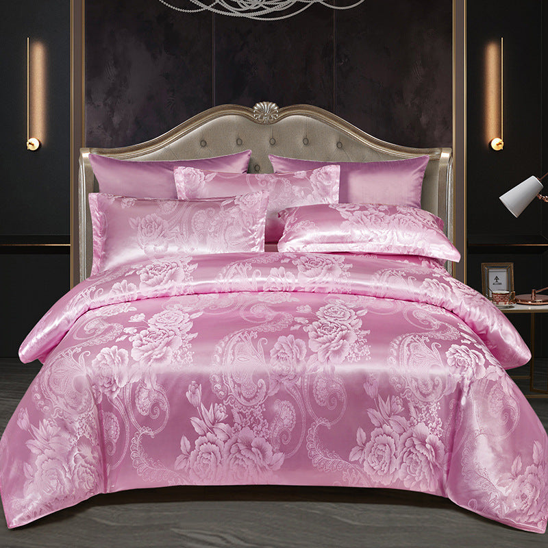 Satin Jacquard Wedding Bedding Set - view 7