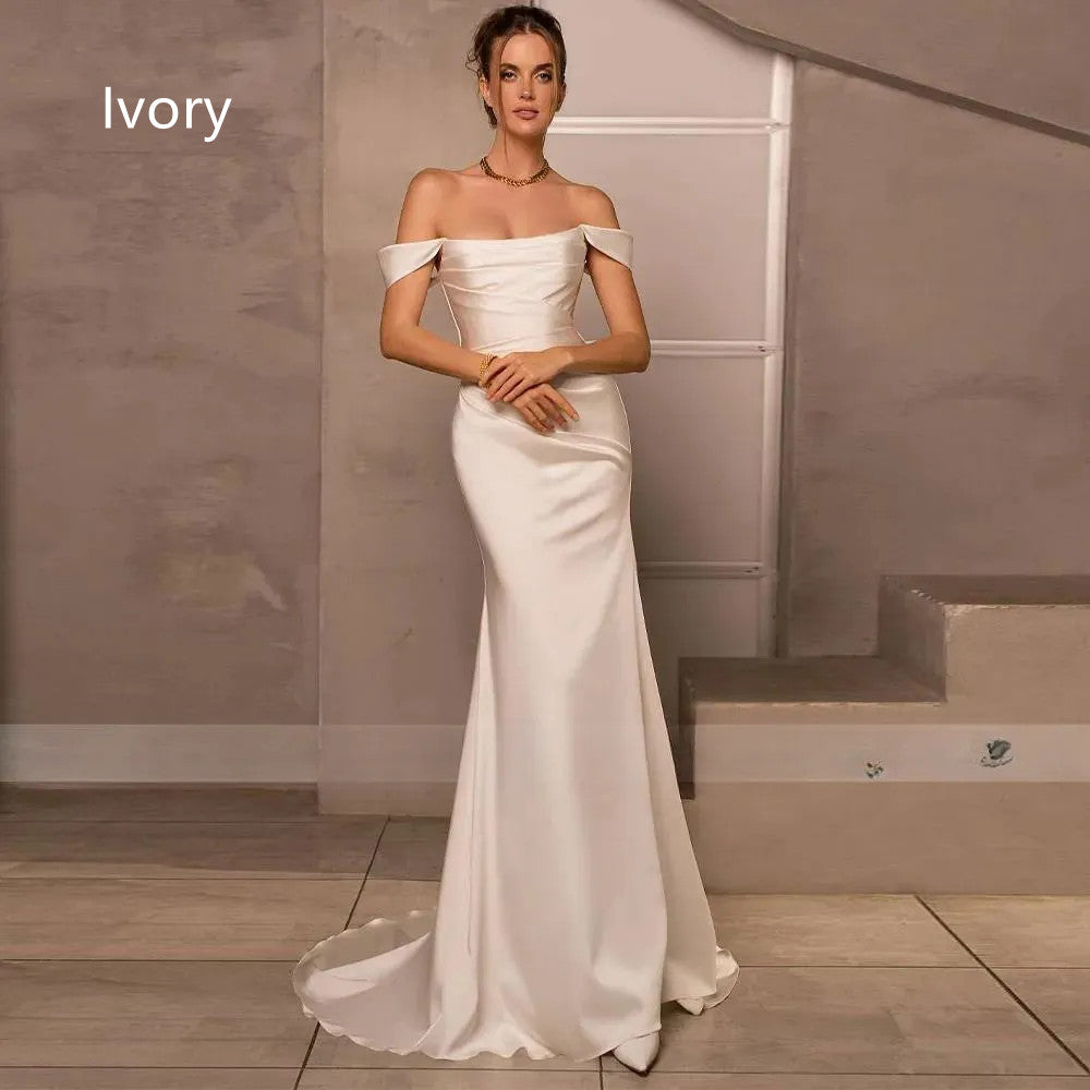 Satin Mermaid Wedding Dress - view 2