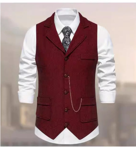 Men's V-Neck Wedding Suit Vest - view 5