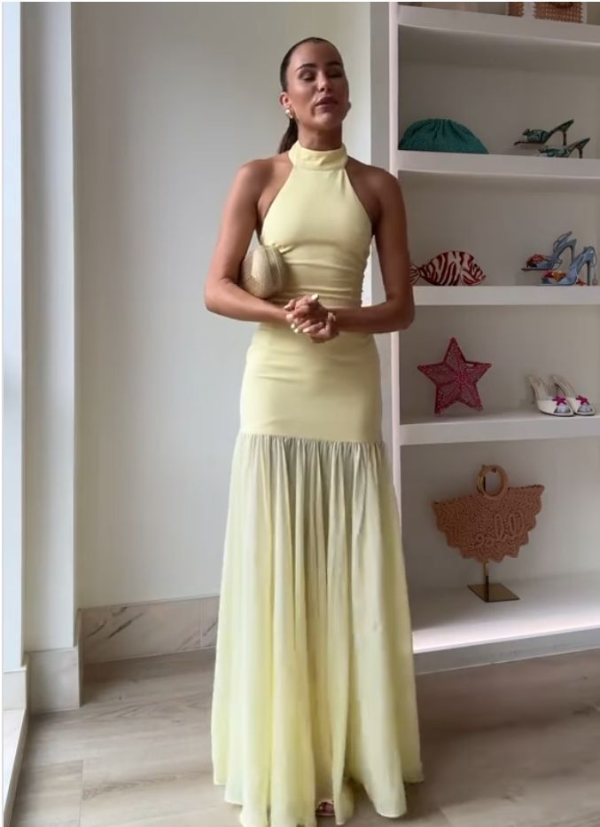 Halter Column Wedding Dress - view 3
