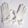 Satin Bow Bridal Gloves - view 1