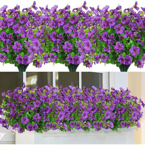 Artificial Eucalyptus & Violet Stems - view 1