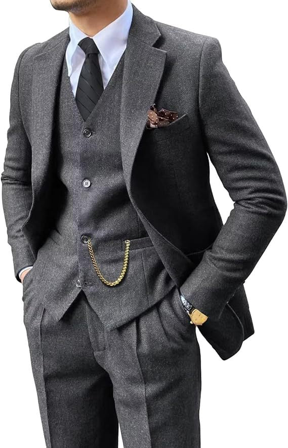 Men's Herringbone Suit - view 4