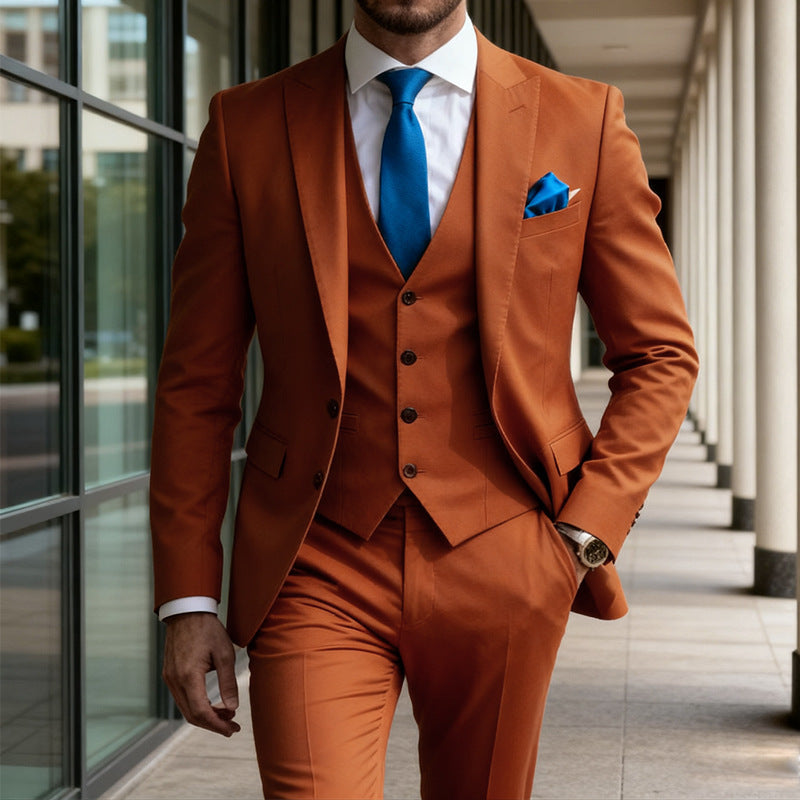 Men's Three-piece Solid-colour Suit - view 7