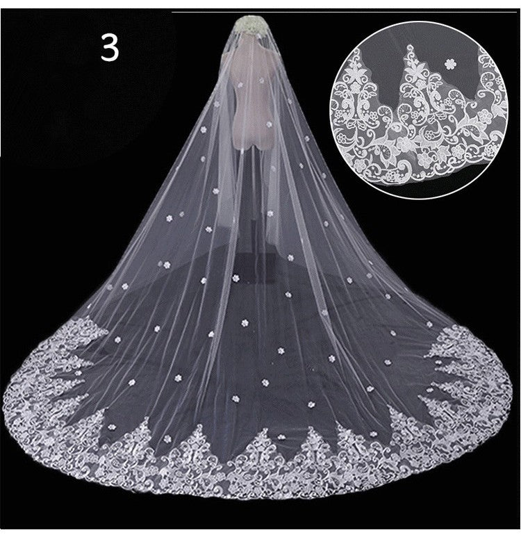 Bridal Wedding Dress Long Tail Luxury Veil - view 3