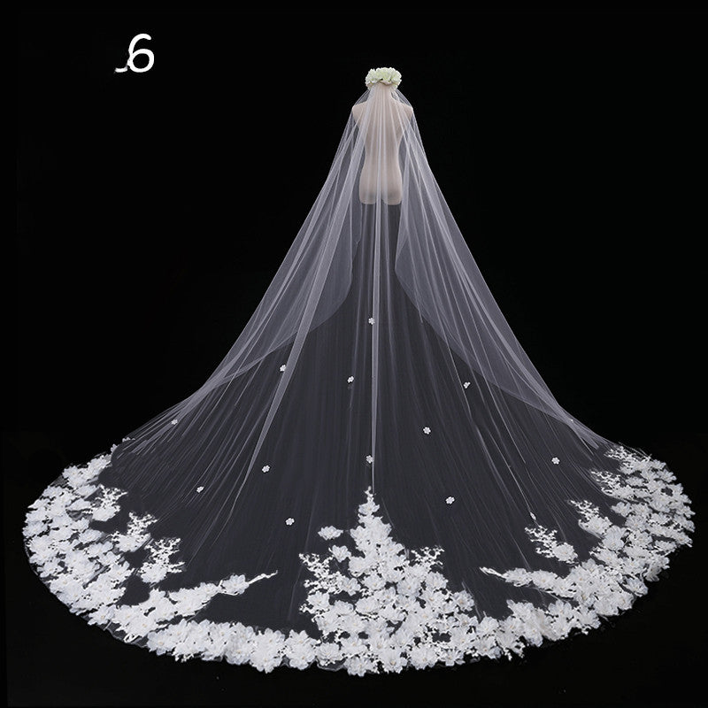 Long Tail Wedding Veil - view 5