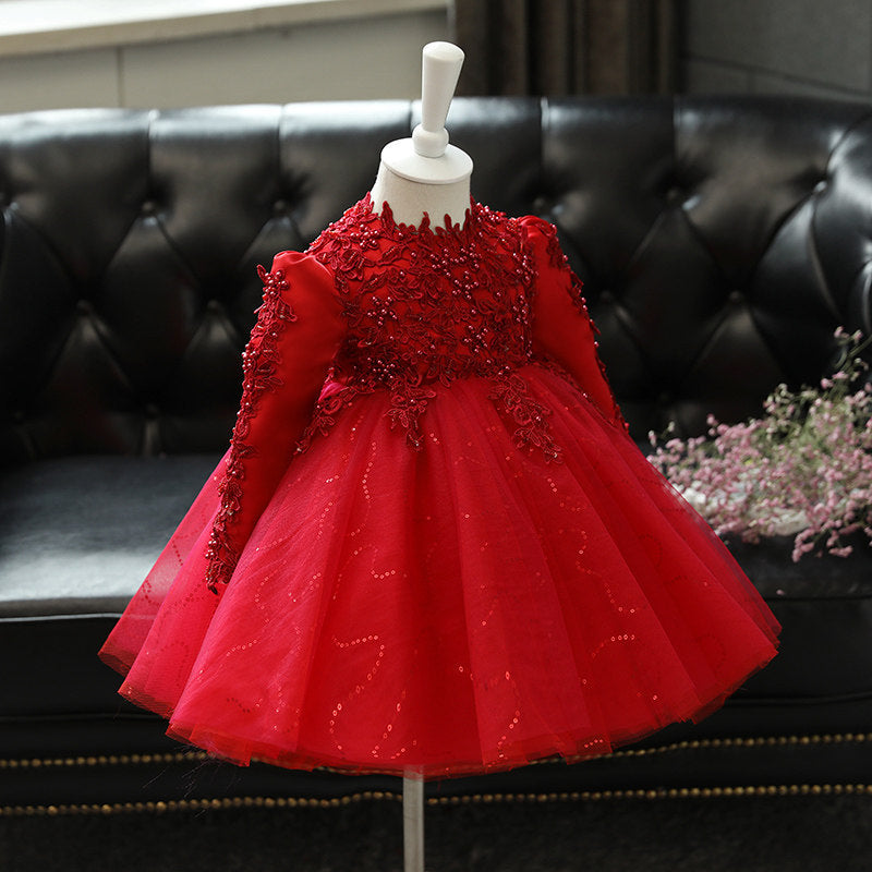 Long Sleeve Flower Girl Dress - view 2