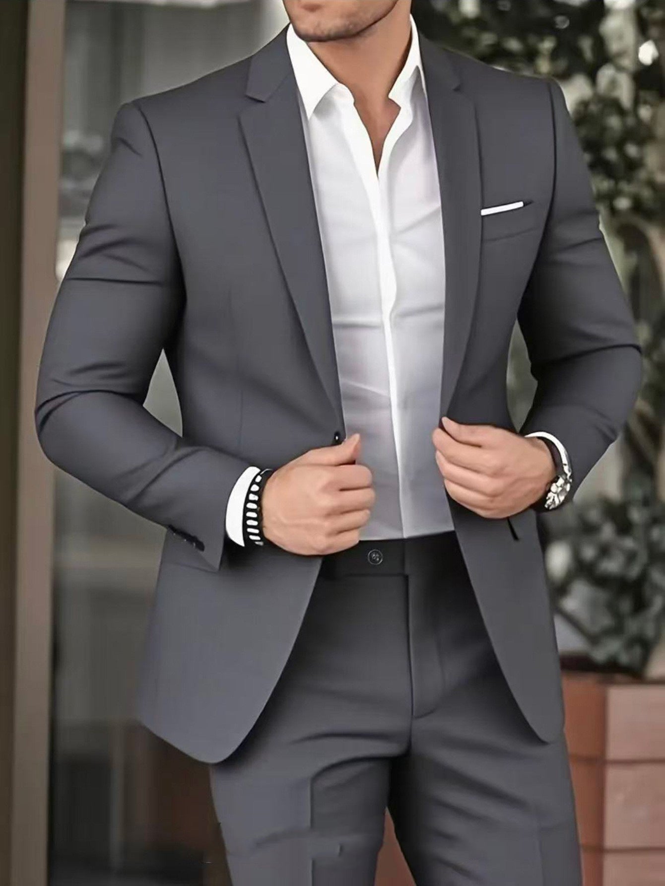 Slim-Fit Men's Suit and Trousers - view 2