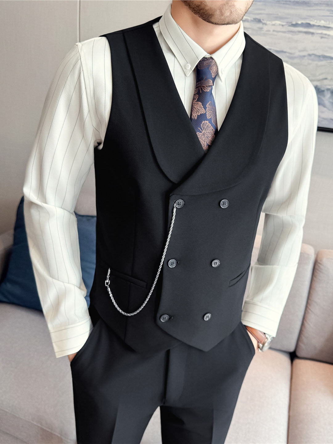 Men's Shawl-Collar Suit Vest - view 2
