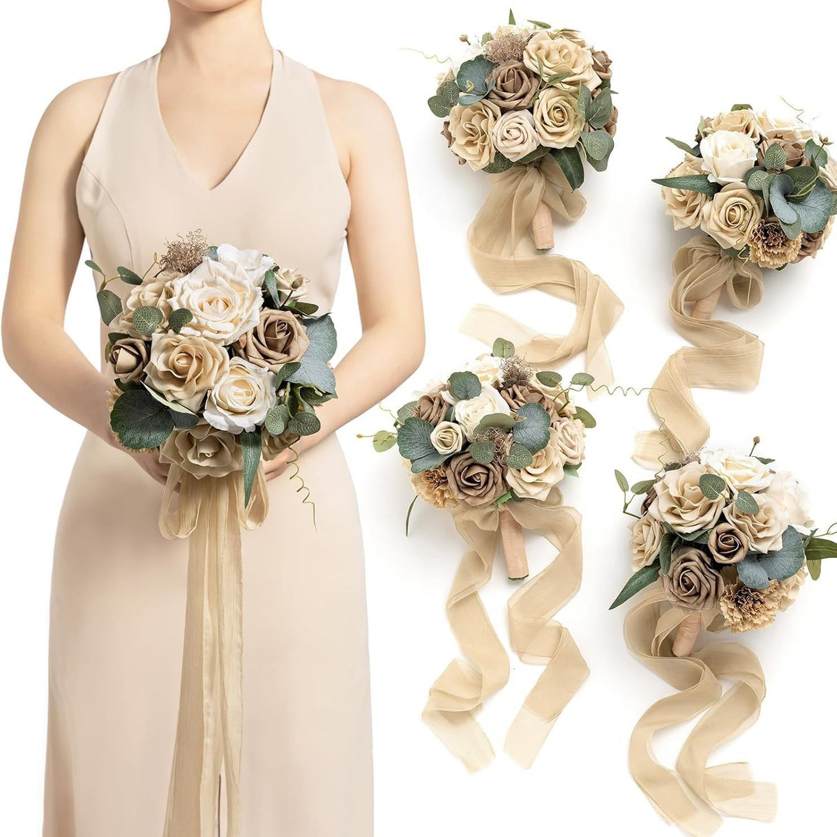 Peony Rose Artificial Wedding Bouquet - view 7