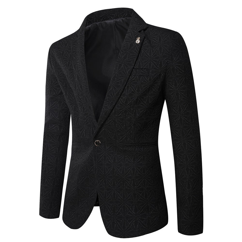 Men's Korean-style Slim-fit Jacquard Jacket - view 3