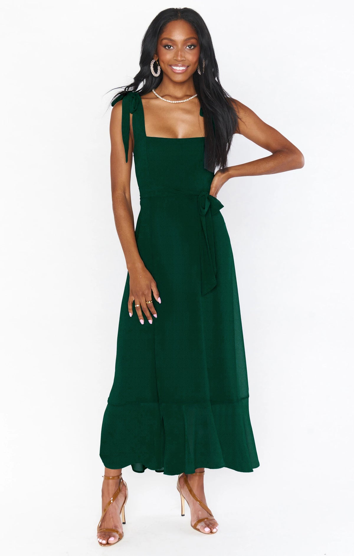 Square Neck A-Line Bridesmaid Dress - view 3