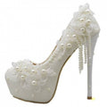 Lace Tassel Bridal Wedding Heels - view 1
