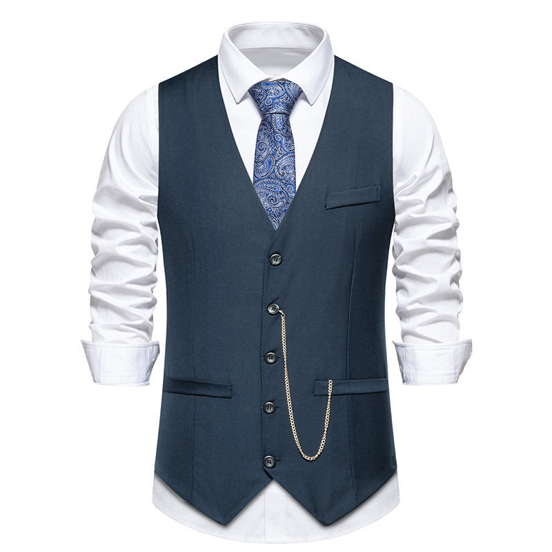 Men's V-Neck Wedding Suit Vest - view 4