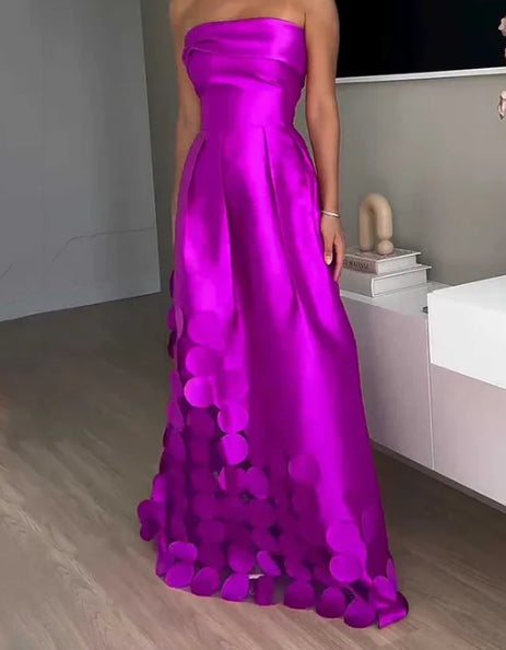Strapless Satin Gown - view 2