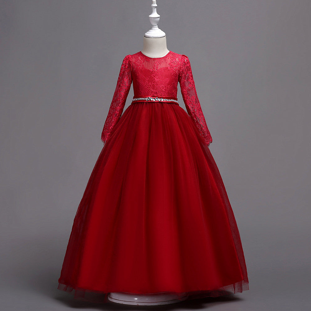 Lace Diamond Flower Girl Dress - view 6