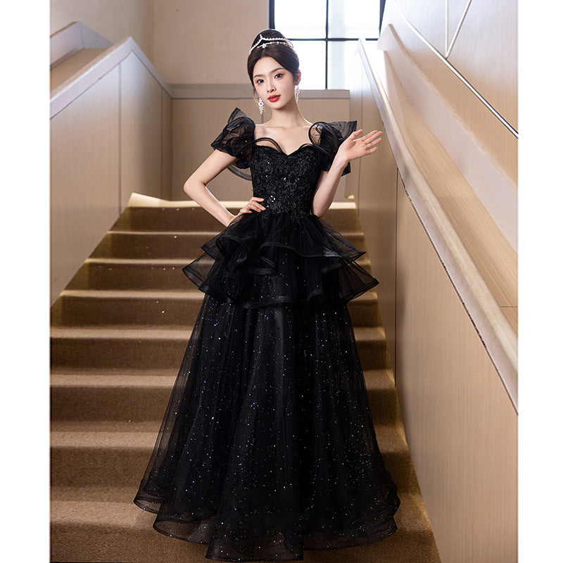 Fairy Short Sleeve Ball Gown Evening Dress - view 3