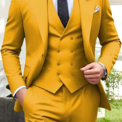 Men's Three-piece Solid-colour Suit - view 9