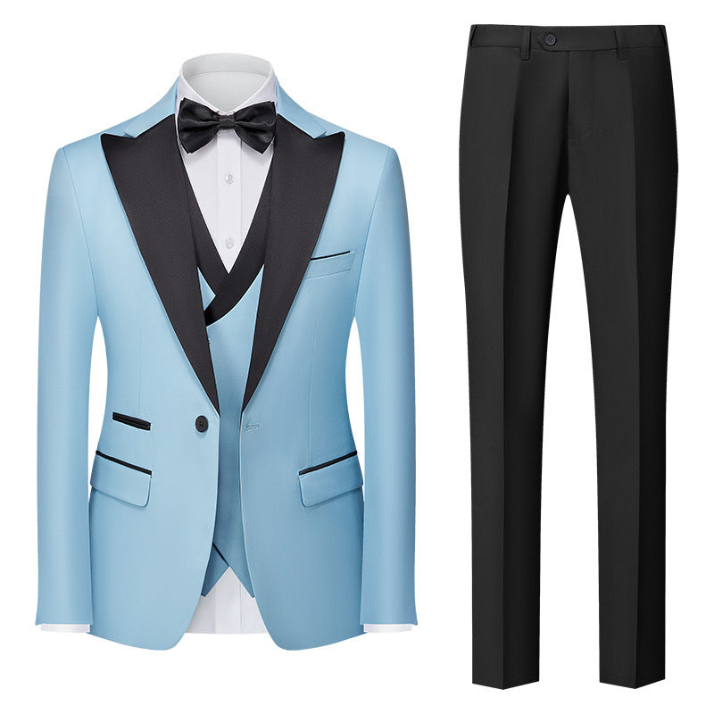 Korean Slim-Fit Three-Piece Suit - view 6