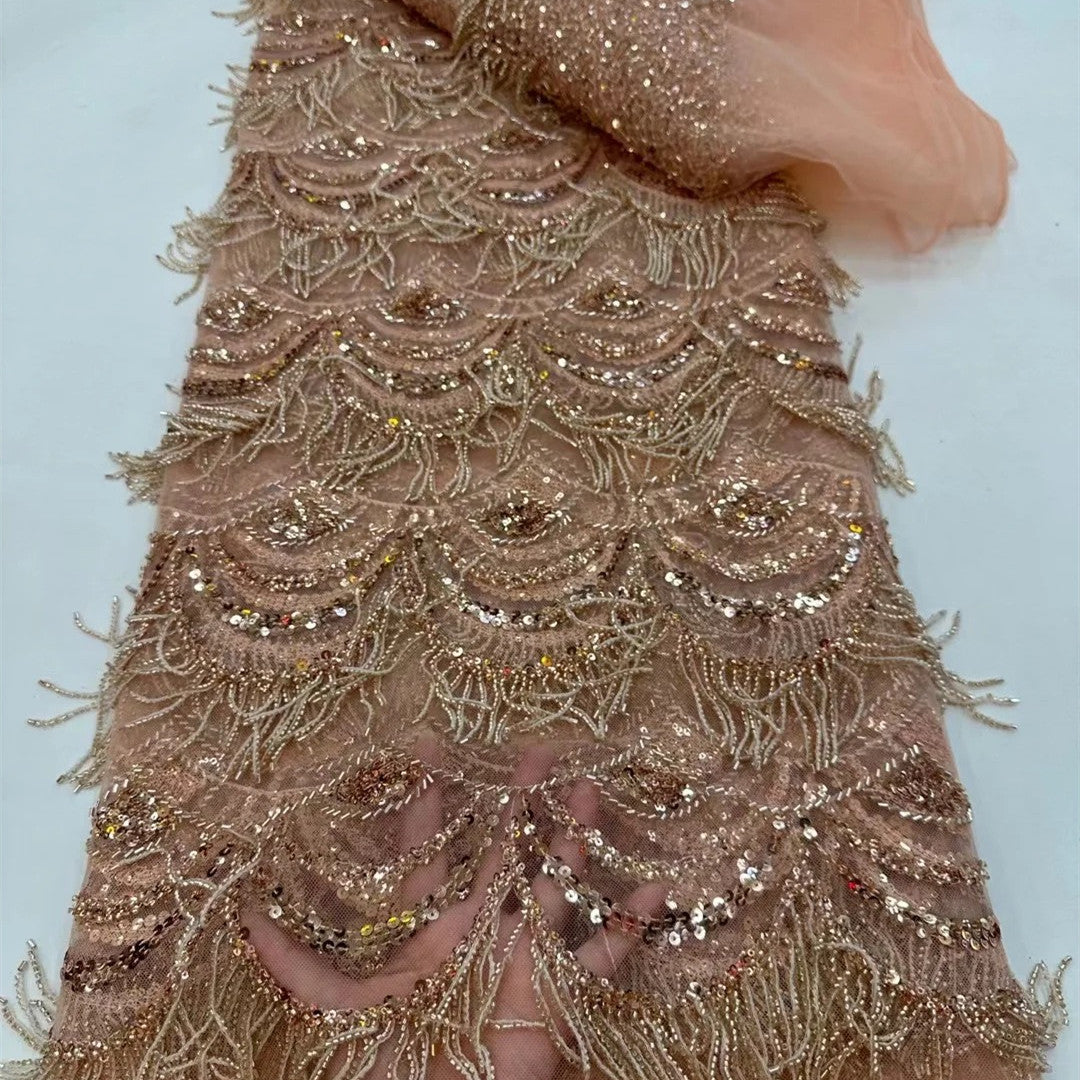 Beaded Tassel Bridal Lace Fabric - view 7