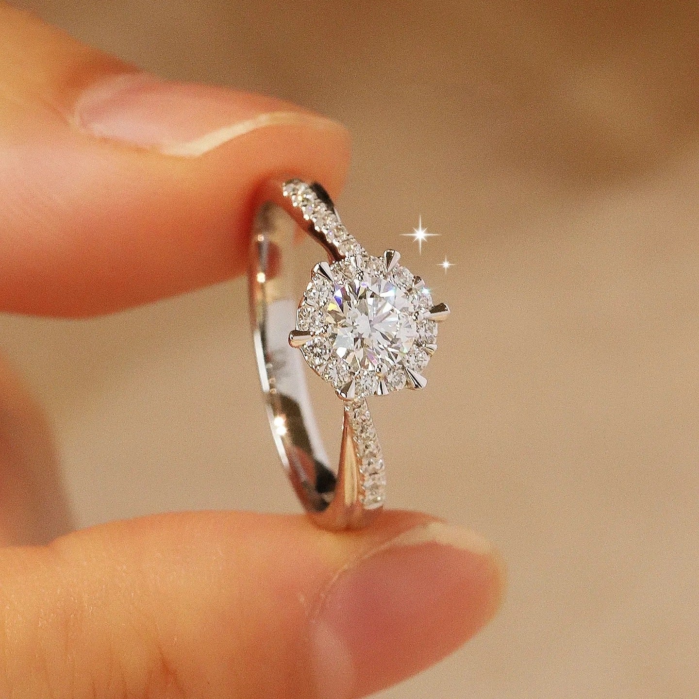 Crystal Wedding Ring - view 1