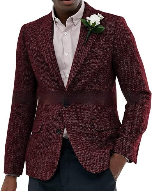 Men's Herringbone Wool Suit Jacket - view 5