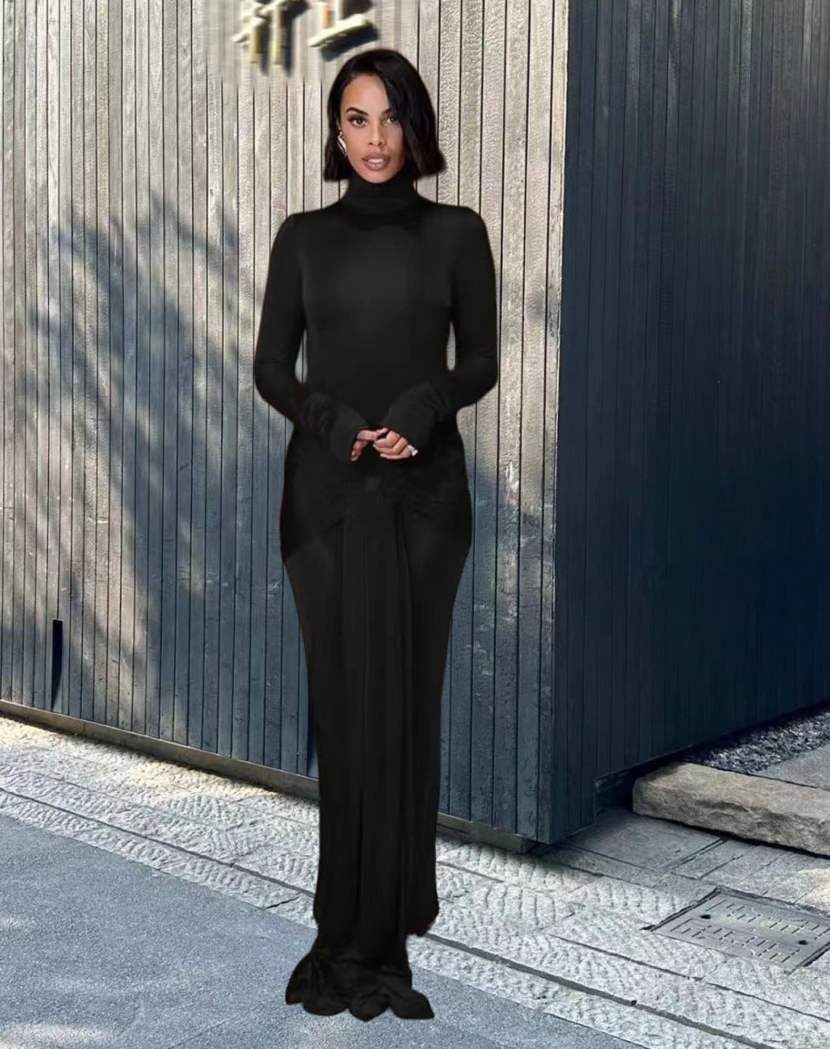 Sheer Long-Sleeve Gown - view 3