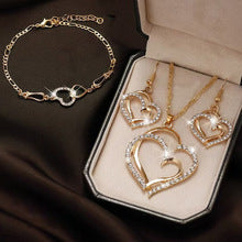 Heart Rhinestone Necklace & Earring Set - view 3