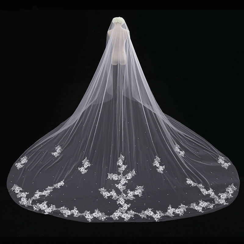 Long Trailing Wedding Veil - view 1